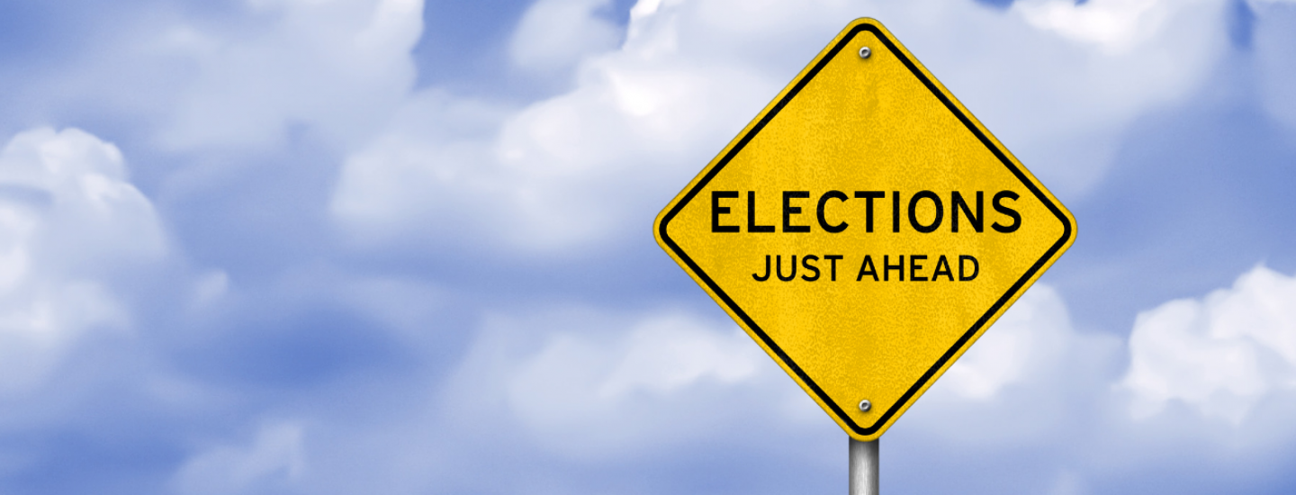 Road sign for elections