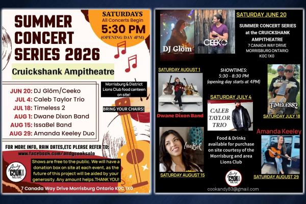 Morrisburg Summer Concert Flyer