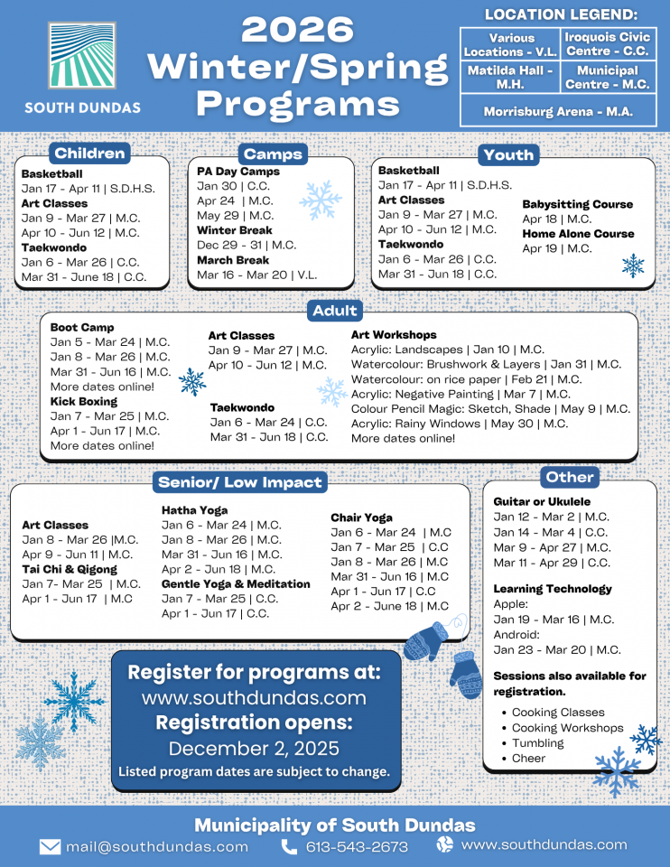 Winter Spring 2026 PRF Flyer