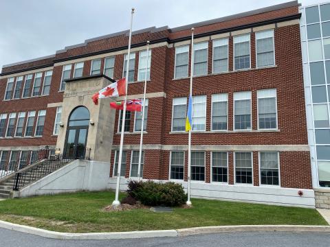 South Dundas Municipal Centre flag flying half mast