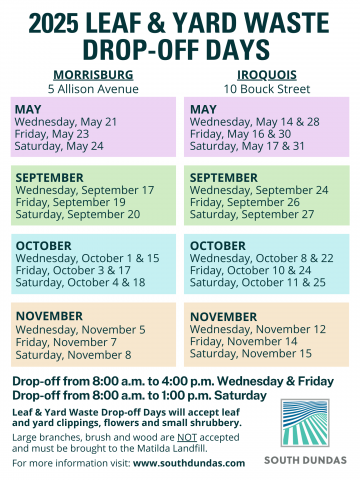 leaf and yard waste days flyer for 2025