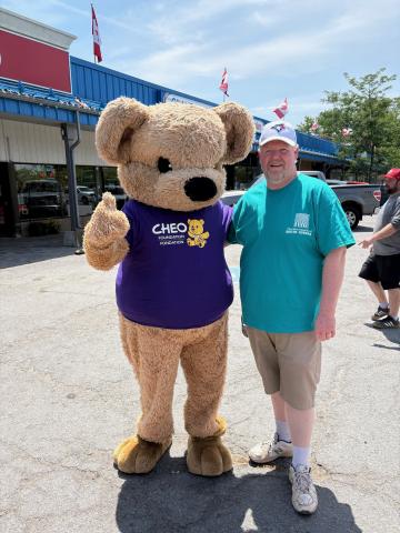 Councillor Smyth with CHEO Bear